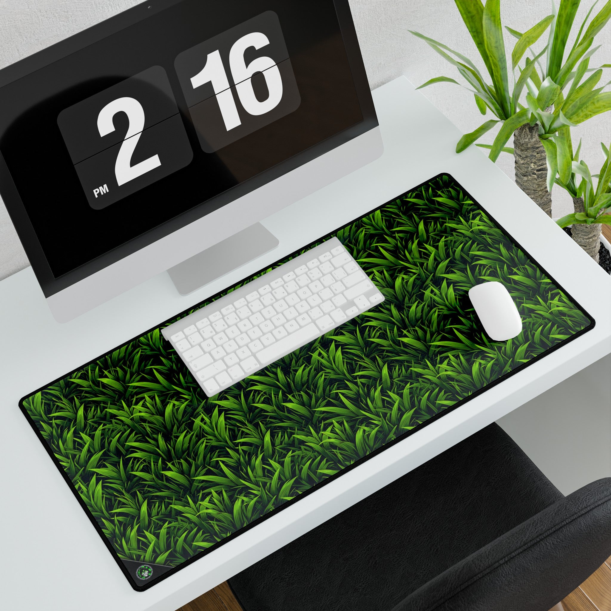 Cute Cartoon "Touch Grass" Desk Mat - Design 2